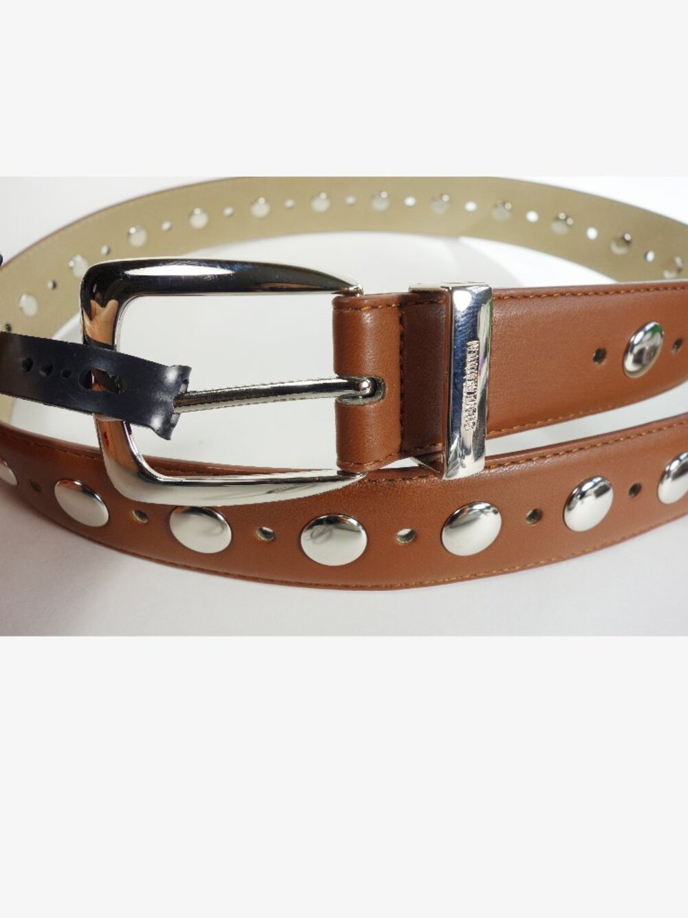 Steve Madden Women's Kingston Belt Studded Brown Silver Size (M) NWT!